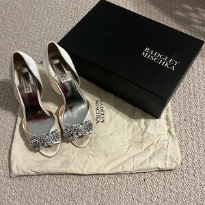 Badgley Mischka Ivory Embellished Heels